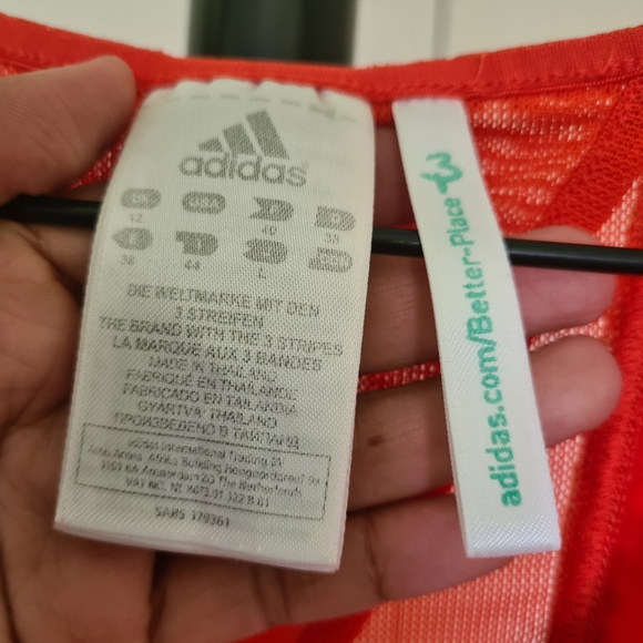 ADIDAS Climacool Dress 12 Orange Stretchable Bodycon Soccer Sports Midi Dress - Picture 5 of 10